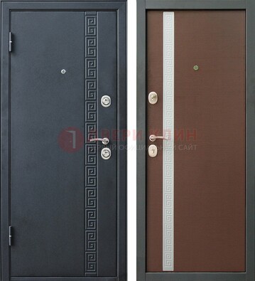 Черная стальная дверь с порошковым напылением ДП-9 в Сергиевом Посаде
